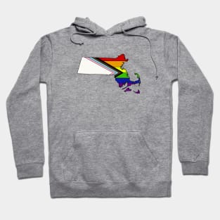 Progress pride flag - Massachusetts Hoodie